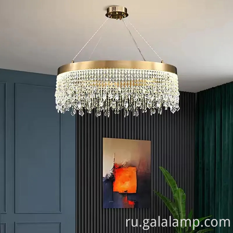 Роскошный золотой хрустальный подвесный свет для элегантных свадеб